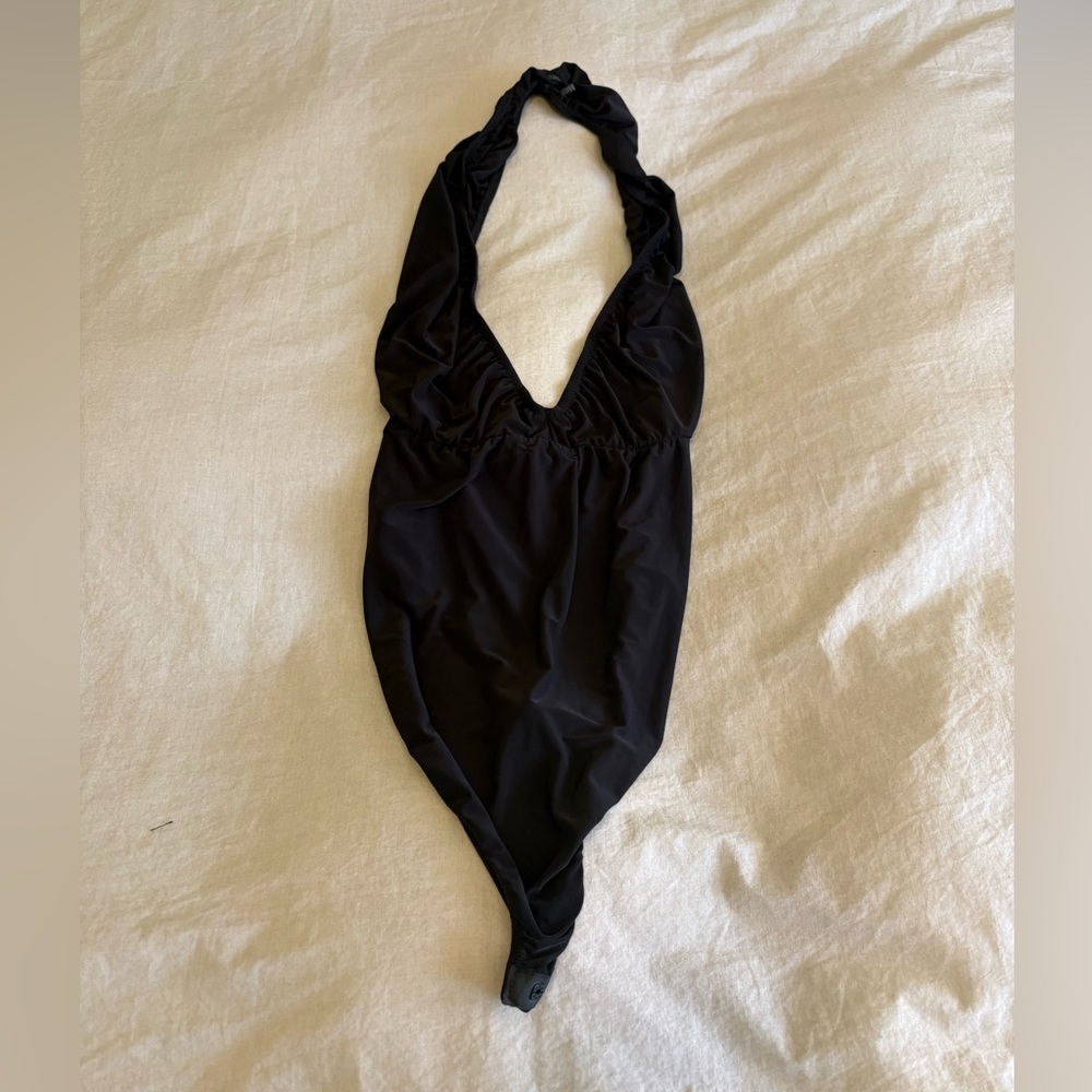 NWT Nasty Gal Black Halter Bodysuit